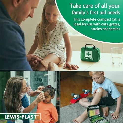 Trousse de premiers soins utilisée par une famille.