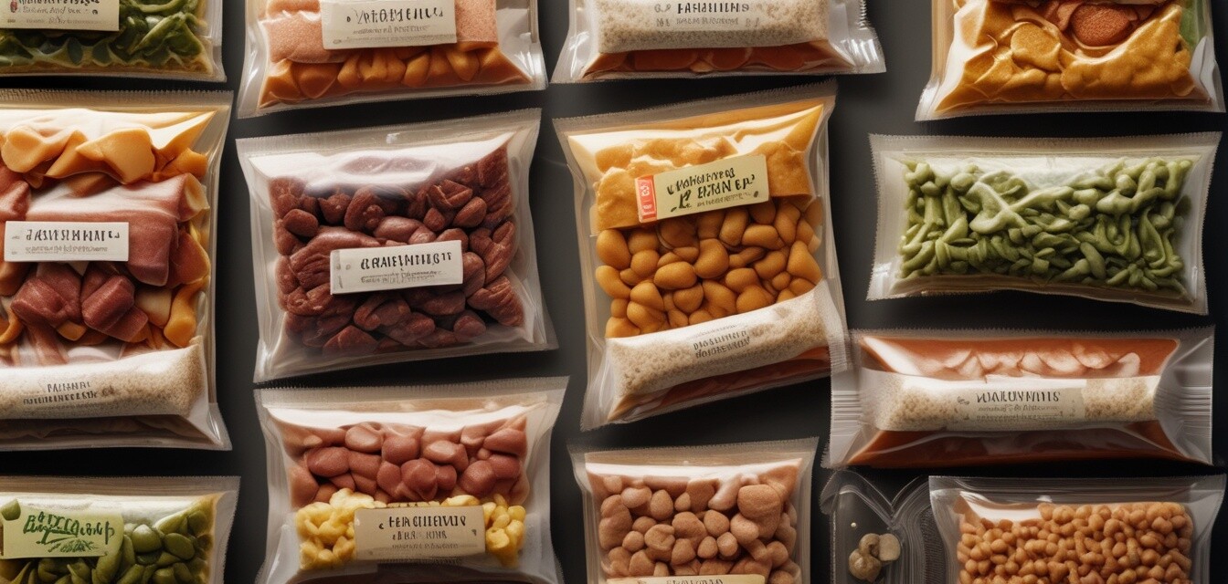 Paquets d'aliments lyophilisés