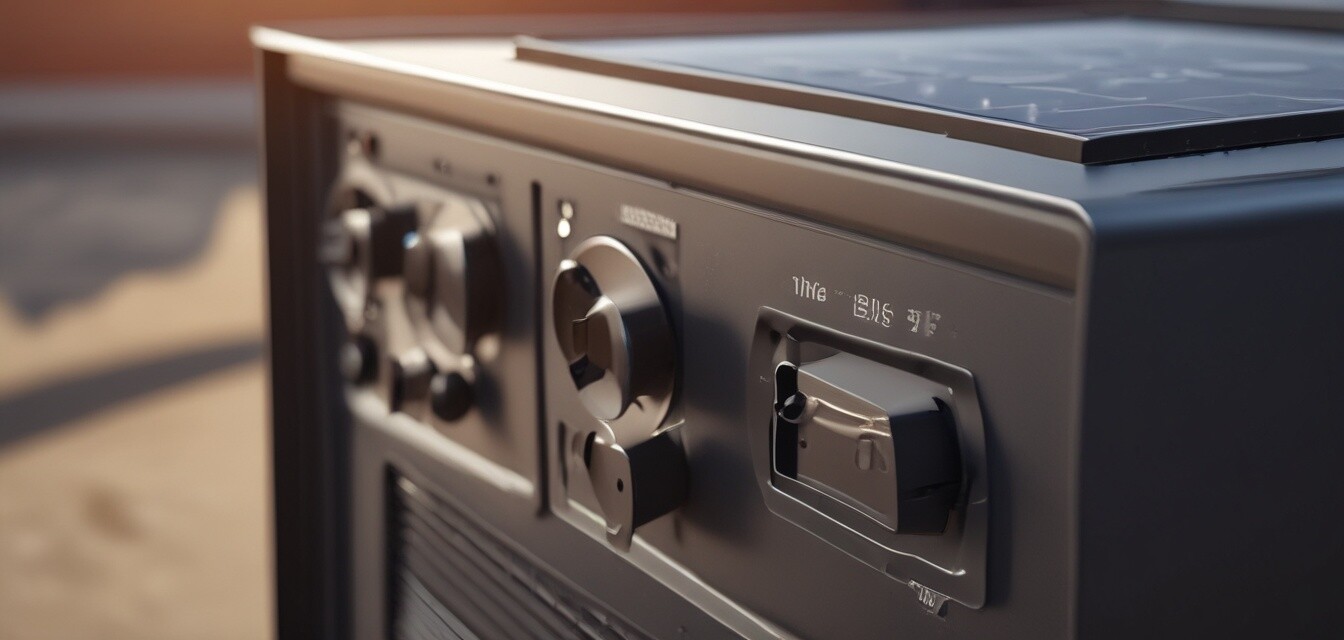 Close-up of a solar generator