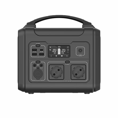 Station d'alimentation portable avec prises et ports USB, vue de face.