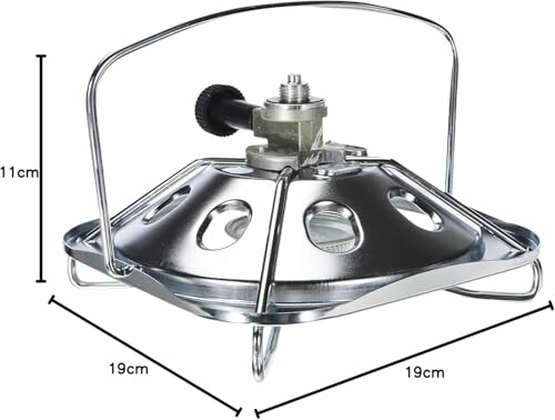 Réchauffeur de gaz en acier inoxydable pour le camping.